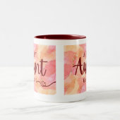 Beste tante ooit multicolor roze tweekleurige koffiemok (Center)