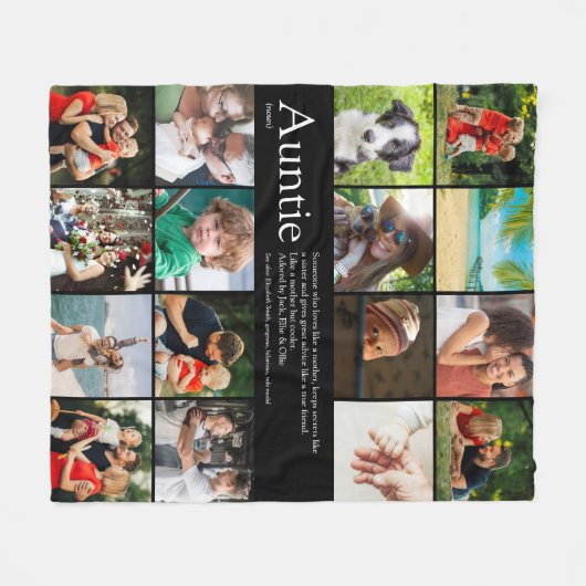 Beste tante ooit Oma definitie fotocollage Fleece Deken (Voorkant (Horizontaal))