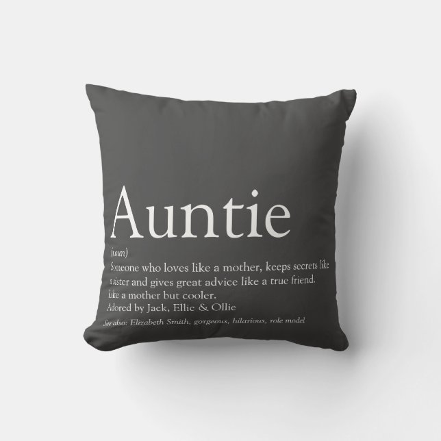 Beste tante ooit Oma definitie Grijs Kussen (Voorkant)