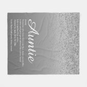 Beste tante ooit Oma definitie Zilver Glitter Fleece Deken (Voorkant (Horizontaal))