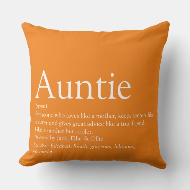 Beste tante ooit Oomzegger Definitie Oranje Kussen (Voorkant)