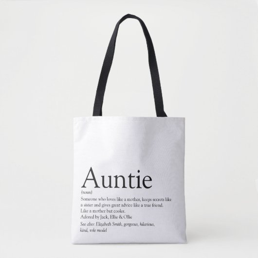 Beste tante ooit Oomzegster definitie modern Tote Bag (Voorkant)