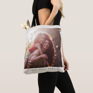 Beste tante ooit persoonlijk foto geschenk tote bag