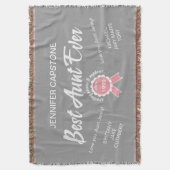 beste tante ooit roze lint deken (Voorkant Verticaal)