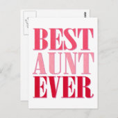 Beste tante ooit roze tekst briefkaart (Voorkant / Achterkant)