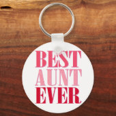 Beste tante ooit roze tekst sleutelhanger (Voorkant)