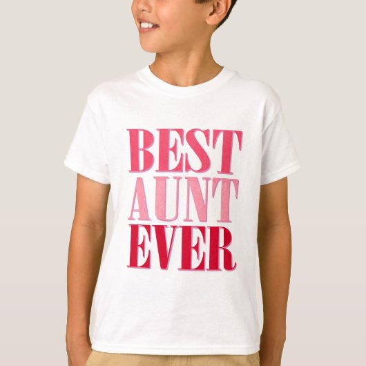 Beste tante ooit roze tekst t-shirt (Voorkant)