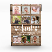 Beste Tante Ooit Rustic Wood 12 Afbeelding Collage Fotoblokken (Voorkant)