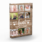 Beste Tante Ooit Rustic Wood 12 Afbeelding Collage Fotoblokken (Links)