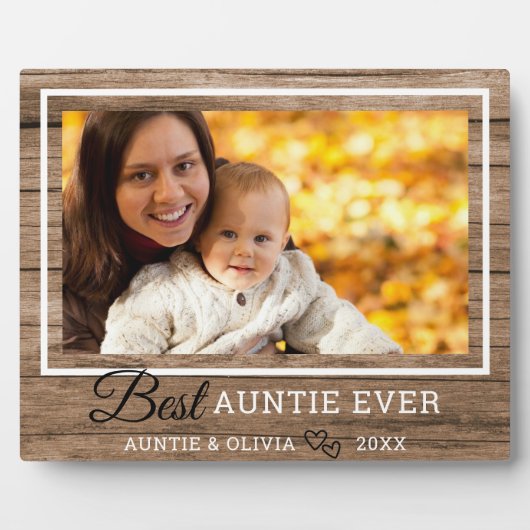 Beste tante ooit rustiek hout 8 x 10 foto fotoplaat (Voorkant)