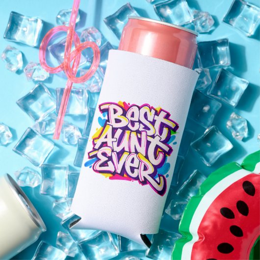 Beste tante ooit (stijl 2) seltzer blikjeskoeler (Insitu Zomer)