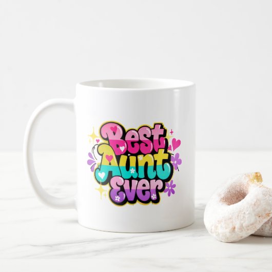 Beste tante ooit (stijl 3) koffiemok (Met donut)