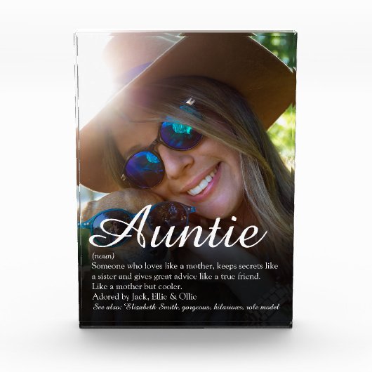 Beste tante ooit, tante definitie fotoblokken (Voorkant)