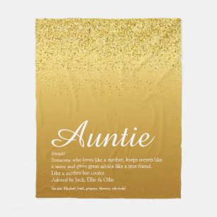 Beste Tante Ooit Tante Definitie Goud Glitter Fleece Deken