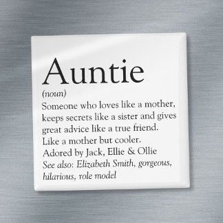 Beste tante ooit ter wereld, Tante-definitie Magneet