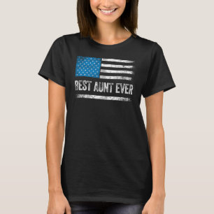 Beste tante ooit, trek de Amerikaanse vlag op Birt T-shirt