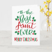 Beste tante ooit vrolijke kerst typografie kaart (Gele Bloem)