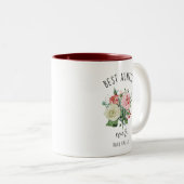 Beste tante ooit Waterverf Floral Custom Tweekleurige Koffiemok (Voorkant rechts)