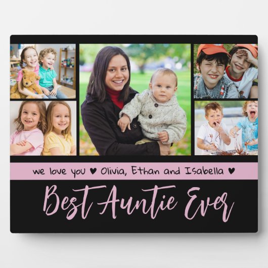 Beste tante ooit We Love You 5 Fotocollage Fotoplaat (Voorkant)