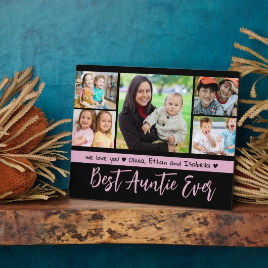 Beste tante ooit We Love You 5 Fotocollage Fotoplaat (Zijkant)