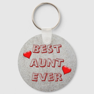 Beste tante ooit Zandtextuurfoto Sleutelhanger
