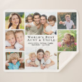 Beste Tante Oom Fotocollage Sherpa Deken (Voorkant (horizontaal))