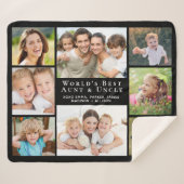 Beste Tante Oom Fotocollage Zwart Sherpa Deken (Voorkant (horizontaal))