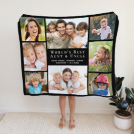 Beste Tante Oom Fotocollage Zwart Sherpa Deken