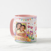 Beste Tante Regenboog Kroon Aangepaste Foto Collag Mok (Voorkant links)
