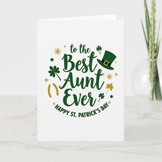 Beste Tante St. Patrick's Dag Kaart (Voorkant)