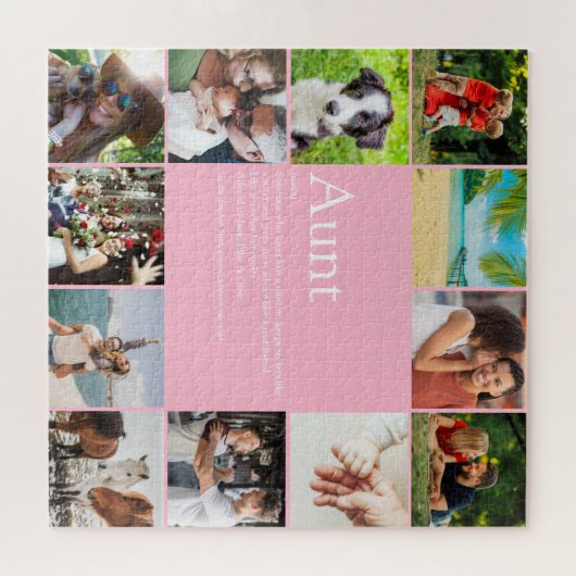 Beste tante, tante definitie 12 foto roze leuk legpuzzel (Horizontaal)
