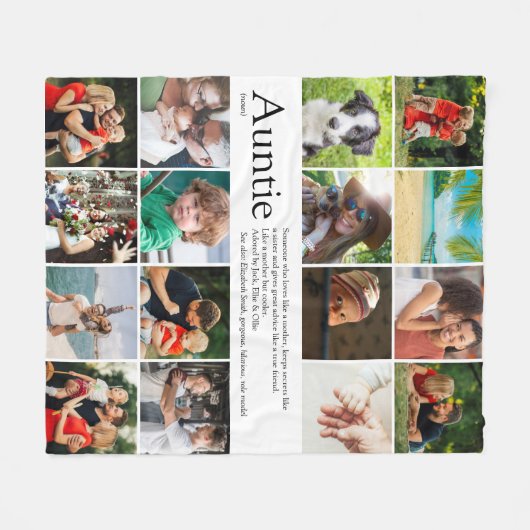 Beste tante, tante Definition 16 Foto Fleece Deken (Voorkant (Horizontaal))