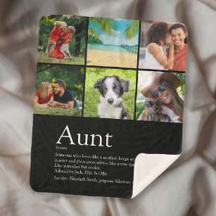 Beste tante tante Ever Modern 6 Foto Collage Sherpa Deken