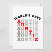 Beste tante ter wereld kaart (Voorkant)