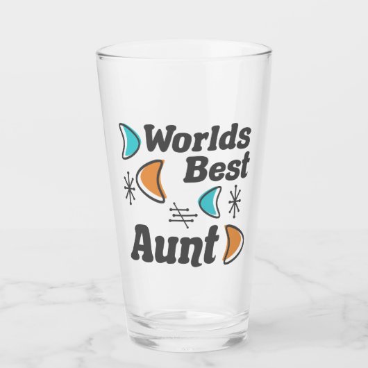 Beste Tante Ter Wereld Retro Glas (Voorkant)