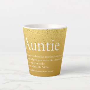 Beste tante ter wereld, tante-definitie goud glitt latte mok