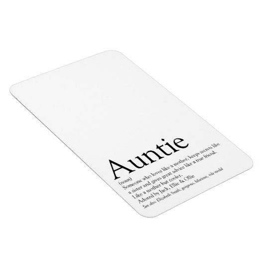 Beste tante ter wereld, tante definitie modern leu magneet (Rechterzijde)