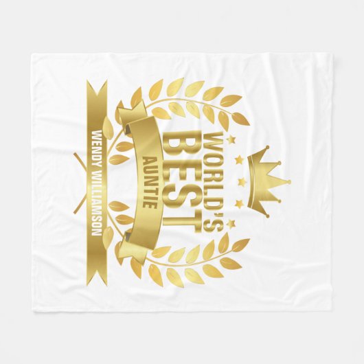 Beste tante ter wereld, tante Gold Fun Fleece Deken (Voorkant (Horizontaal))