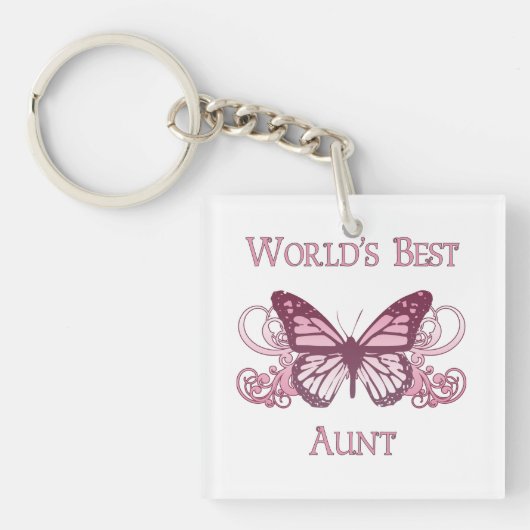 Beste tante ter wereld (vlinder) sleutelhanger (voorkant)