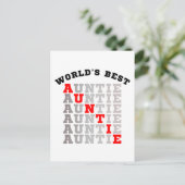 Beste tante van de wereld briefkaart (Staand voorkant)