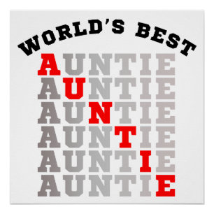 Beste tante van de wereld perfect poster