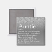Beste tante van de wereld Tante Definitie Zilver G Magneet (Voorkant / Achterkant)