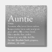 Beste tante van de wereld Tante Definitie Zilver G Magneet (Voorkant)