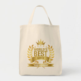 Beste tante van de wereld, tante Goud Tote Bag