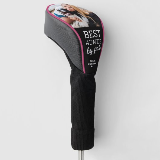 Beste tante van Par Custom Photo Modern Golfheadcover (Schuin)