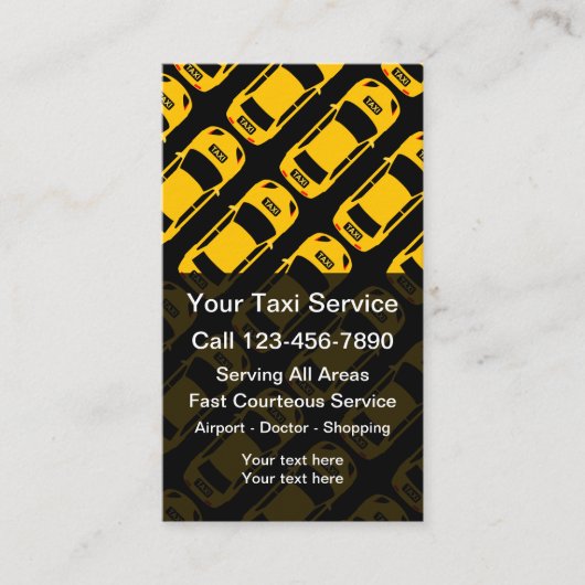 Beste Taxi Service Modern Visitekaartjes (Voorkant)