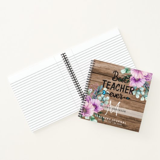 BESTE TEACHER OOIT Monogram Journal Dank je Notitieboek (Binnen)