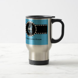 Beste TEACHERMonogram en Aangepaste naam V05 BLUE Reisbeker