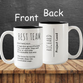 Beste Team Aangepaste Naam & Titel Waardering Tweekleurige Koffiemok