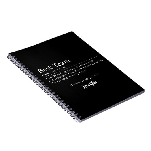 Beste Team Corporate Personeel Waardering Medewerk Notitieboek (Rechterzijde)